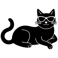 Obraz premium black and white cat