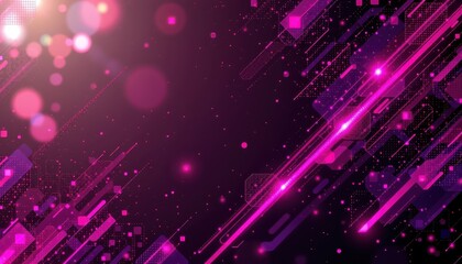 Fototapeta premium Vibrant Abstract Background with Pink Lights and Geometric Shapes