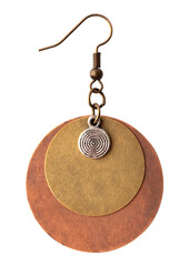 A pair of elegantly designed earrings features circular shapes in mixed metal finishes. These accessories enhance any outfit and provide a sophisticated look for casual or formal occasions.