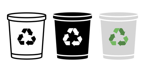 Trash icon set. for mobile concept and web design on white background