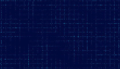 FinTech digital business background abstract blue pixel template science research presentation backdrop finance technology vector illustration innovation data analysis.