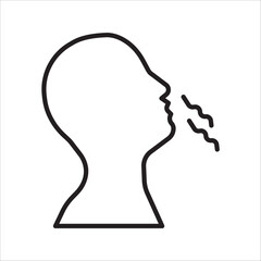 Breathing icon. Breath difficulties sign color editable