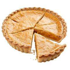 Delicious homemade apple pie slices isolated on transparent background