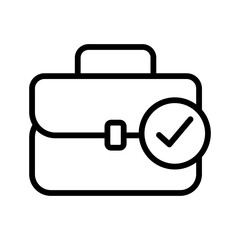 Job check mark outline icon. Check mark icon isolated on white background. Transparent background, minimalist symbol. Vector images