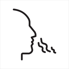 Breathing icon. Breath difficulties sign color editable