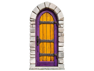 A Colorful Fantasy Door with Stone Frame