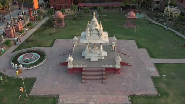 Drone Shot of Ayodhya &ndash; Aerial View of Ram Mandir, Sacred Temples, Saryu River, Ghats, and the Spiritual Landscape of the Holy City in Uttar Pradesh, India