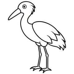 Obraz premium Simple Stork Outline for Coloring
