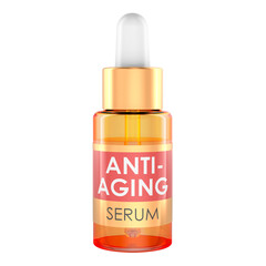 Anti-Aging Serum Bottle with Dropper, 3D Rendering isolated on transparent background