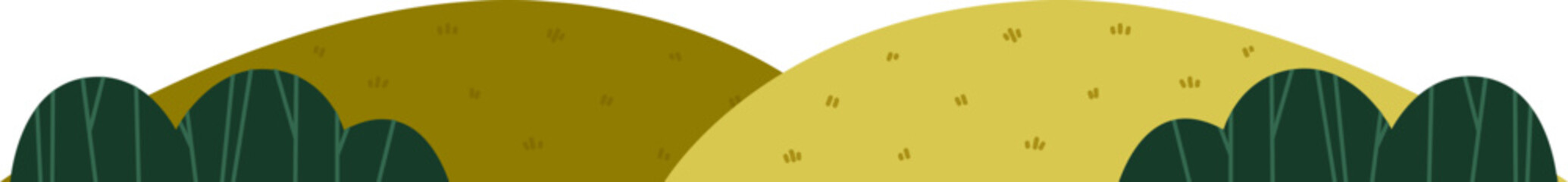 Grass Fields Landscape Illustration