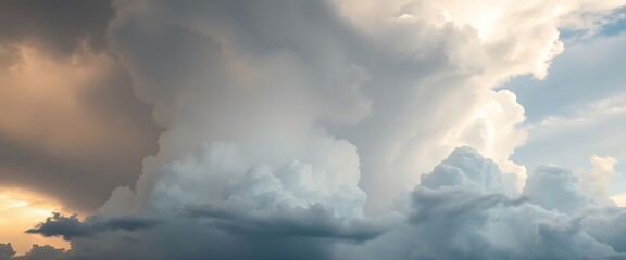 very large cloud in the sky with a plane in the foreground