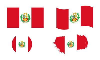 Peru flag in different shapes