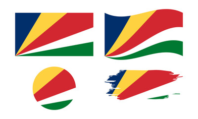 Seychelles flag in different shapes