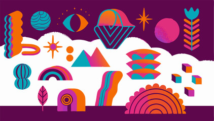 Abstract Colorful Shapes Background Design