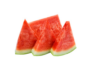 Watermelon triangle slices  isolated on white background. Clipping path.
