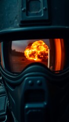 man wearing a gas mask and goggles