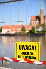 A warning sign 