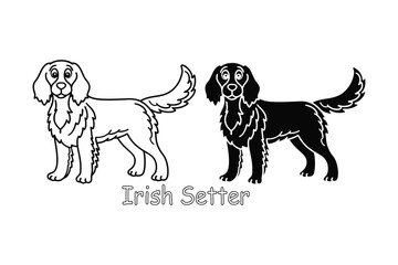 Irish Setter Dog Coloring Page for Kids – Sporting Breed Line Art Printable
