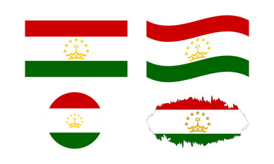 Tajikistan flag in different shapes