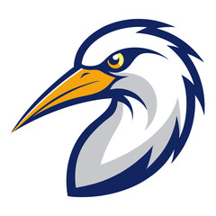 Fototapeta premium Egret head mascot logo design vector