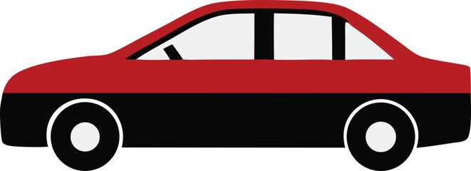 sedan car icon in line art style, vector representation with a clean look. 