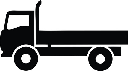 Tow truck icon, Monochrome style. isolated on white background