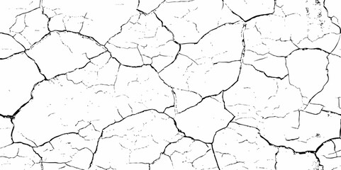 Sketch cracks black and white particle old distressed wall grunge surface texture background.  