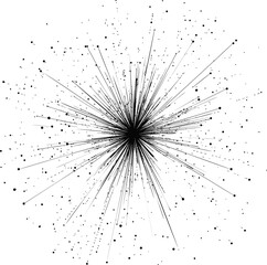 Abstract black and white radial burst, vector art illustration. Vector illustration