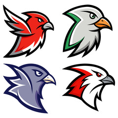 Naklejka premium Dove head mascot logo design vector