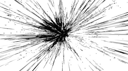Obraz premium Abstract black and white radial lines, dynamic explosion effect. Vector illustration