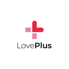 Obraz premium love plus logo icon vector. Plus + Love