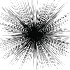 Obraz premium Black ink explosion radiating outward with dynamic energy. Vector illustration