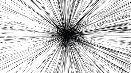 Radial speed lines converging to a dark center, comic style illustration. Vector illustration