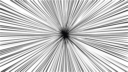 Converging black lines illustrating speed and motion concept. Vector illustration