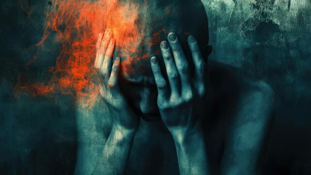 A person hiding their face with their hands, possibly due to embarrassment or distress