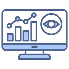 Fototapeta premium Data Visualization Blue Icon