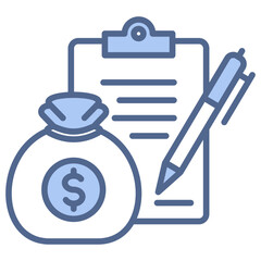 Financial Planning Blue Icon