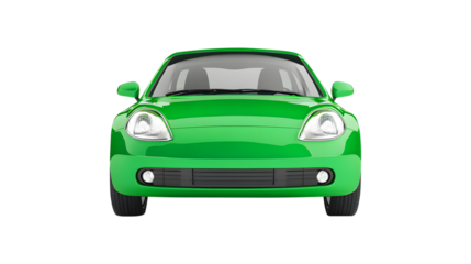 green car on white background