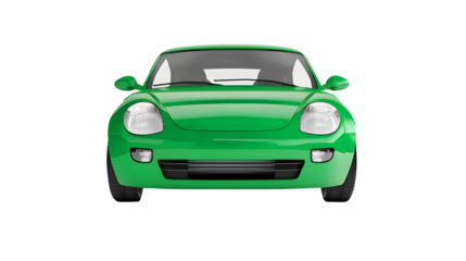 green car isolated on white background