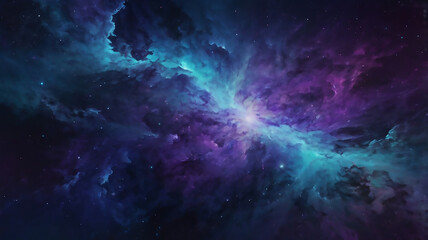 Cosmic nebula purple blue starry night space