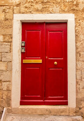 Door in the old stone house in Dubrovnik