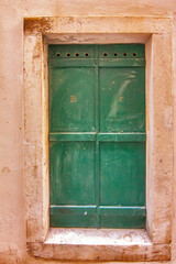 Door in the old stone house in Dubrovnik
