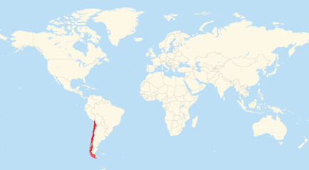 Location map of Chile in South America