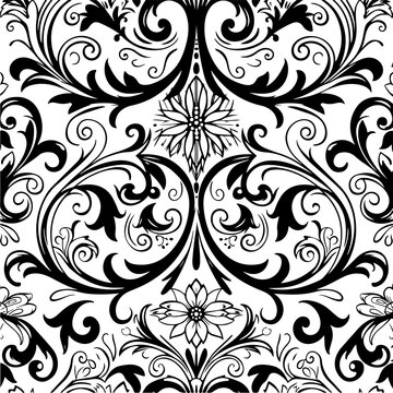 tooled leather seamless patterns bundle, pattern, seamless, floral, flower, wallpaper, vector, ornament, design, vintage, decoration, leaf, illustration, art, damask, nature, texture, black, decor, or