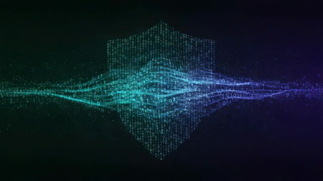 Abstract binary code shield design