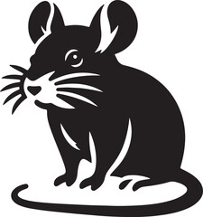 Obraz premium Rat Black Silhouette Vector, Urban Rodent Clipart & Creepy Animal Design