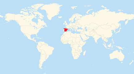 Location map of Spain in Europe