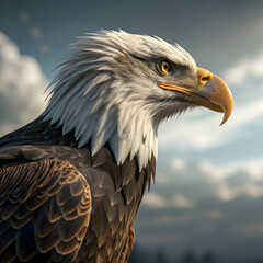3d eagle rendering portrait