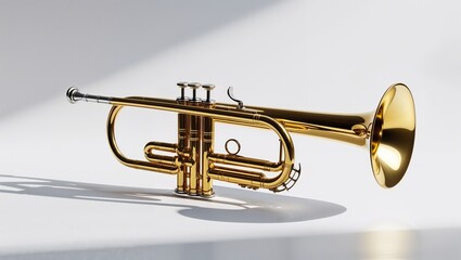 Obraz premium Golden Trumpet Isolated on White