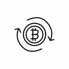 Crypto transaction exchange cycle icon vector sign